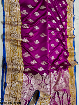 Banarasi Handloom Mashru Satin Katan Soft Silk Saree
