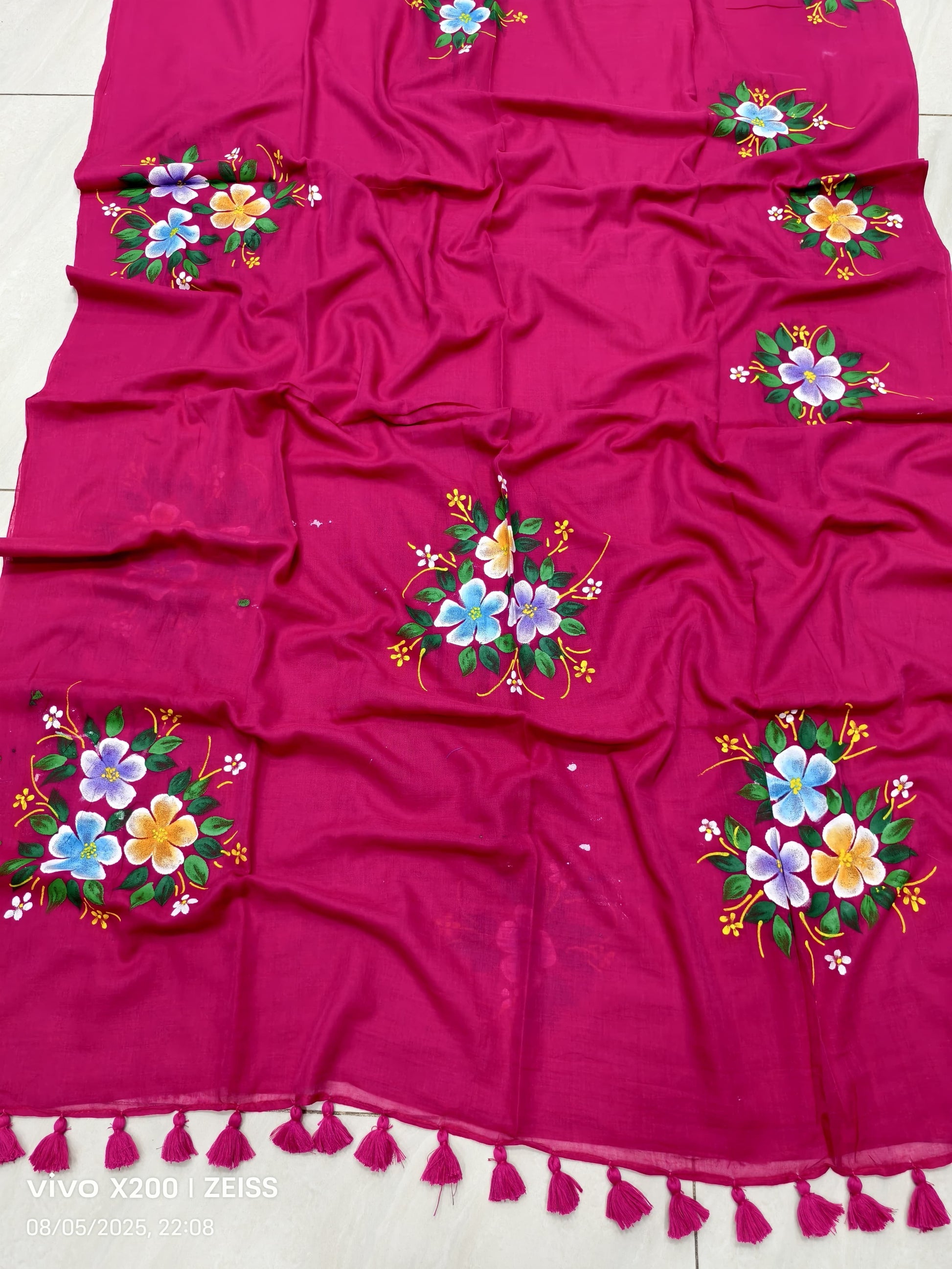 Mulmul Cotton Hand-Painted Saree