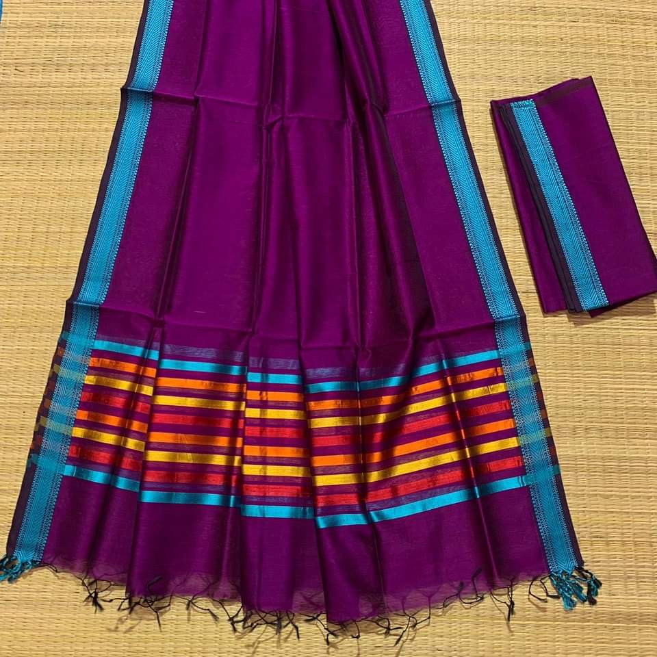 Maheshwari Design Cotton Silk Saree