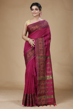 Handloom Pata Copper Zari Saree