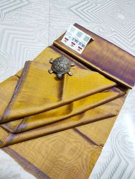 Plain Bishnupuri Pure Katan Silk Saree