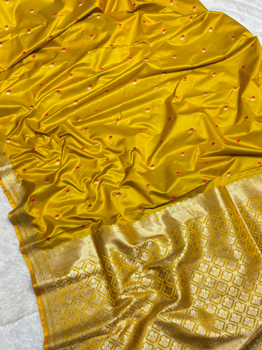 Mashru Silk Meenakari Saree