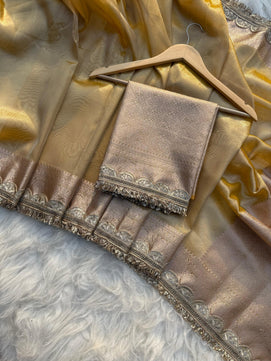 Tissue Silk Saree with Lace Work