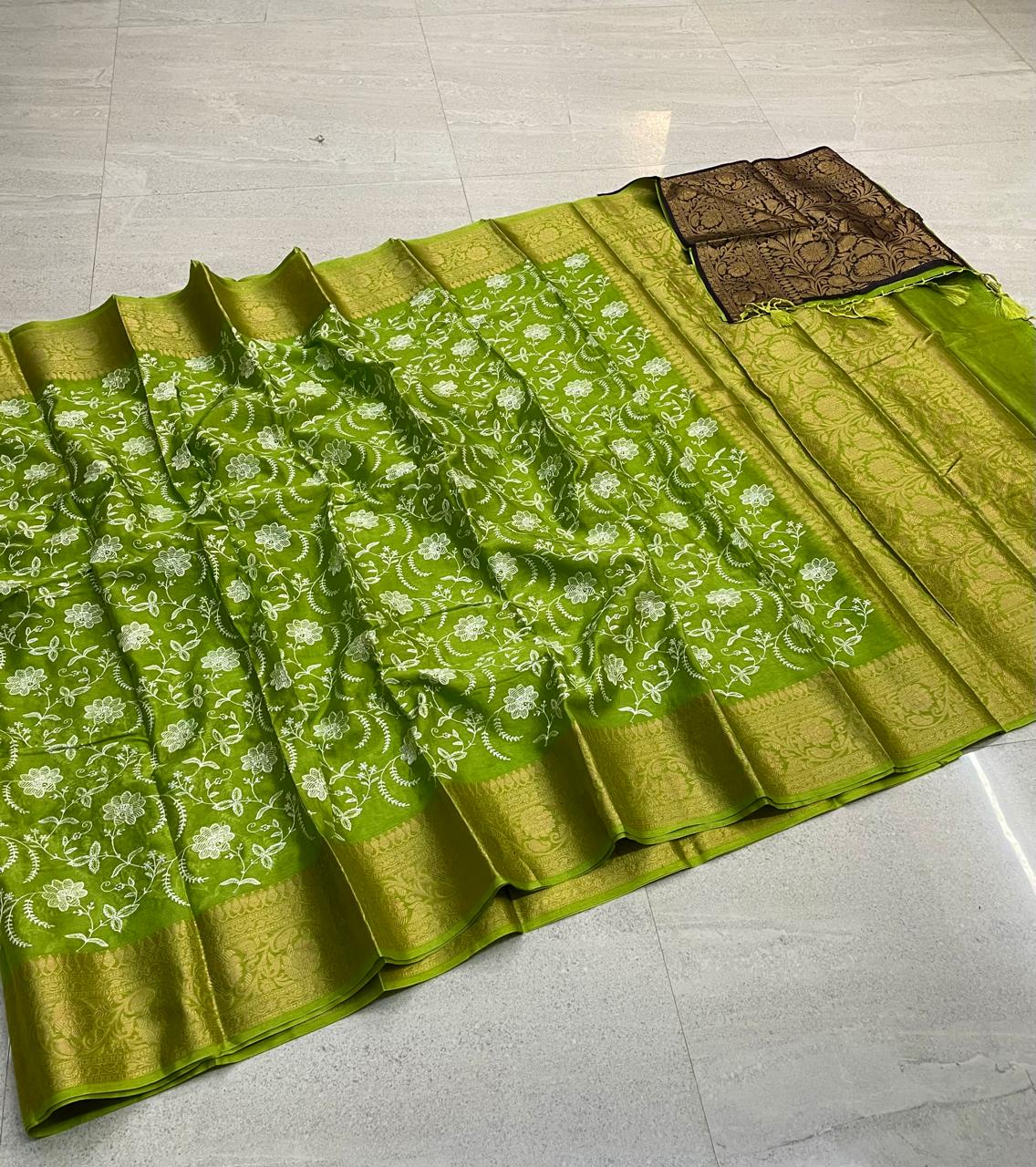 Wam Silk Embroidery Work Saree