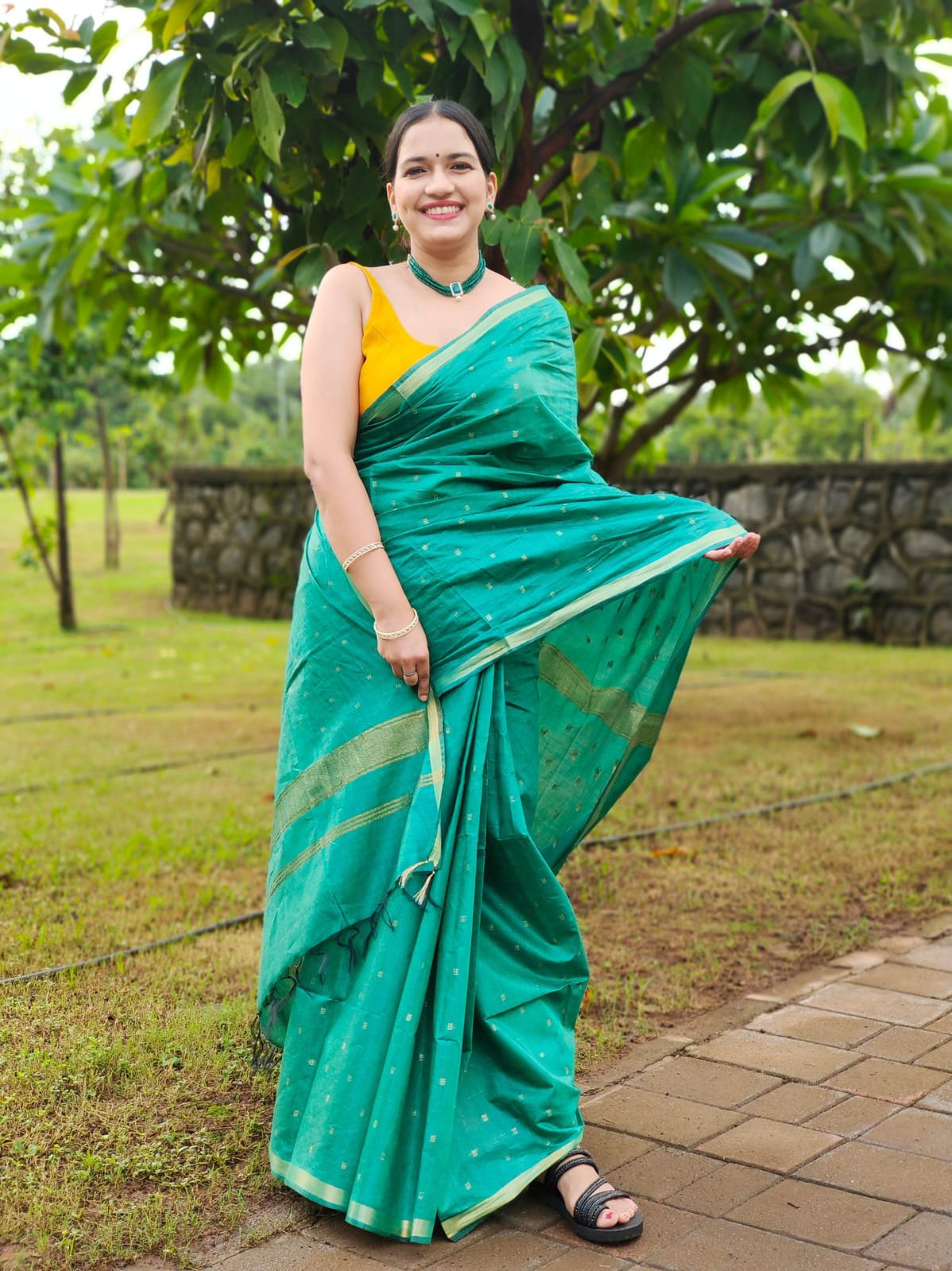 Mangalagiri Saree with Zari Border