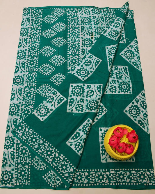 Pure Mulmul Cotton Hand Batik Saree