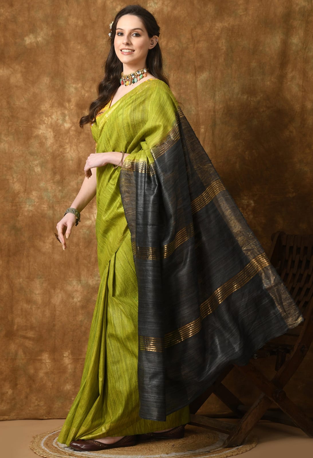 Tussar Ghicha Silk Saree