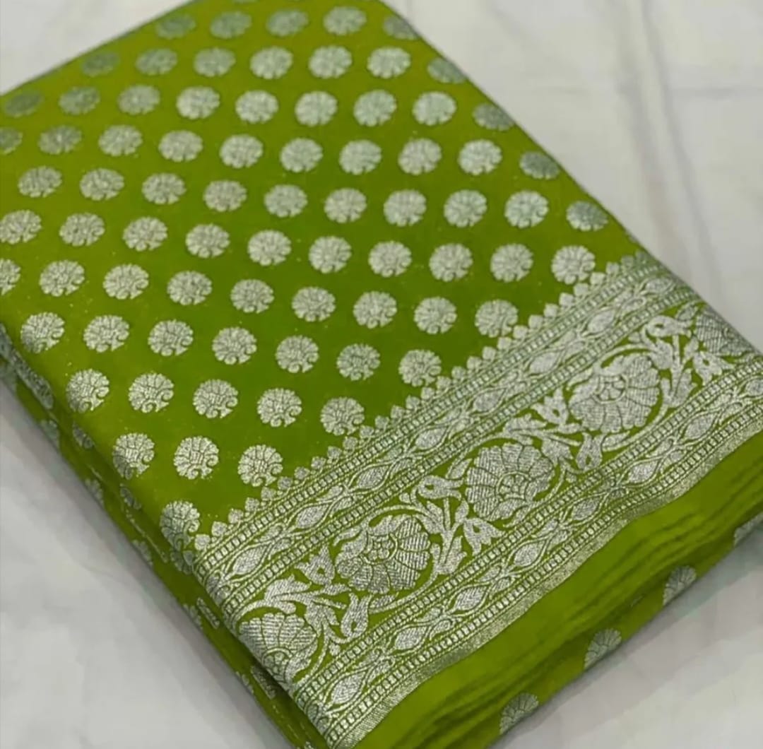 Banarasi Handloom Katan Georgette Soft Silk Saree