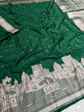 Mashru Katan Silk Ganga Ghat Saree