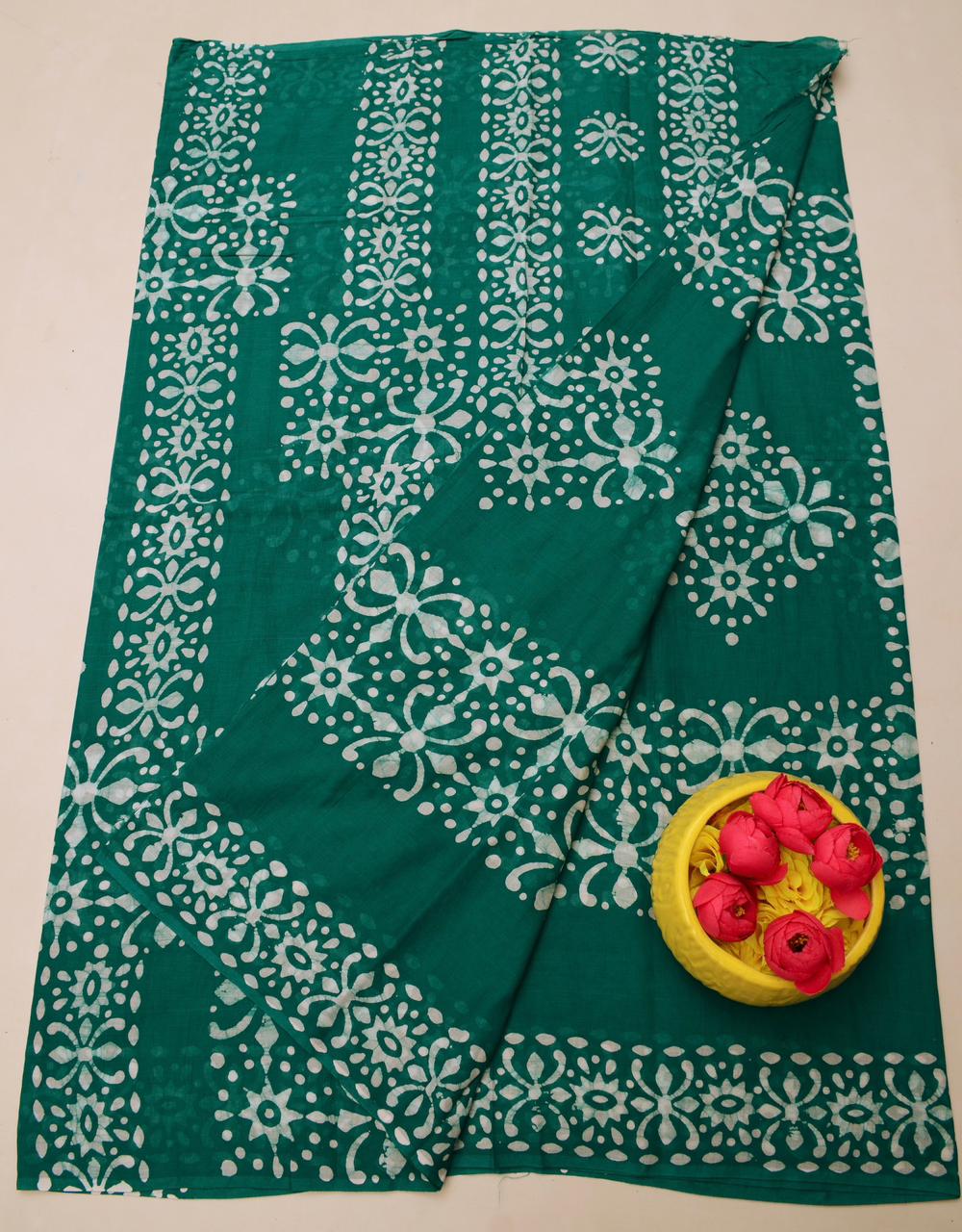 Pure Mulmul Cotton Hand Batik Saree