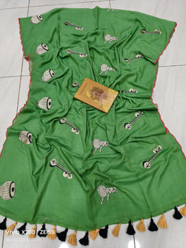 Embroidery Mulmul Cotton Saree