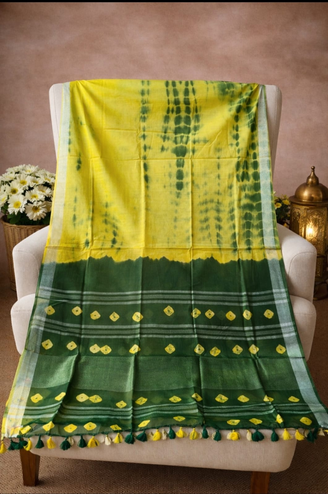 Premium Cotton Slub Shibori Saree