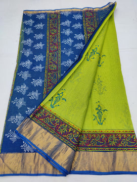 Kota Doria Hand Block Print Saree