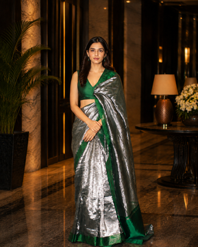 Exclusive Banarasi Soft Tissue Plain Silk Saree