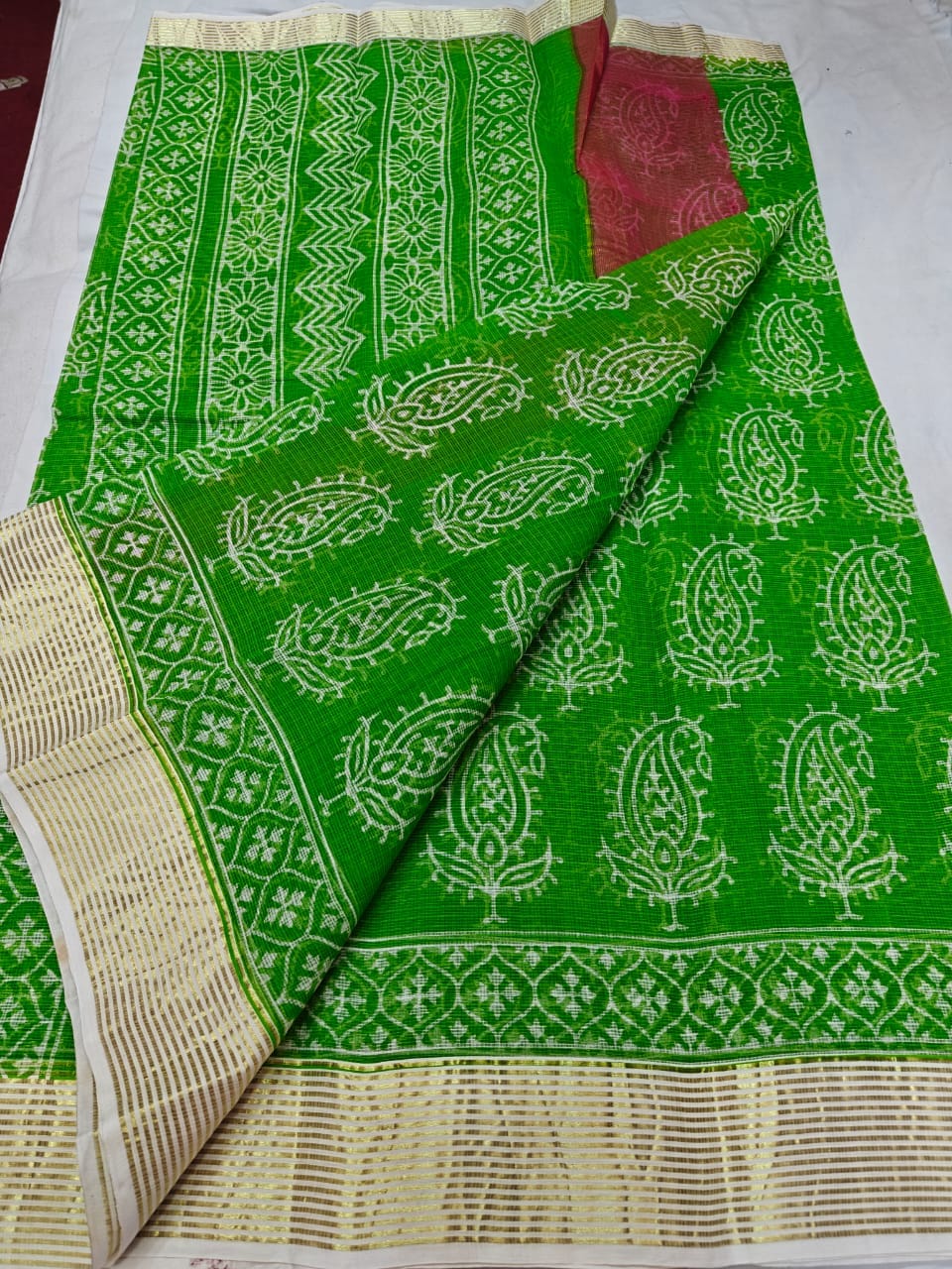 Pure Kota Doria Saree with Zari Border