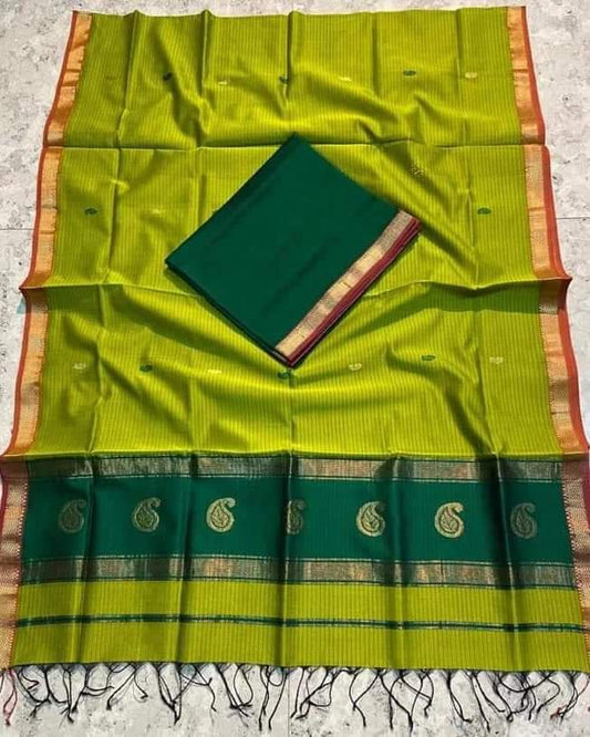 Handloom Maheshwari Soft Silk Cotton Saree