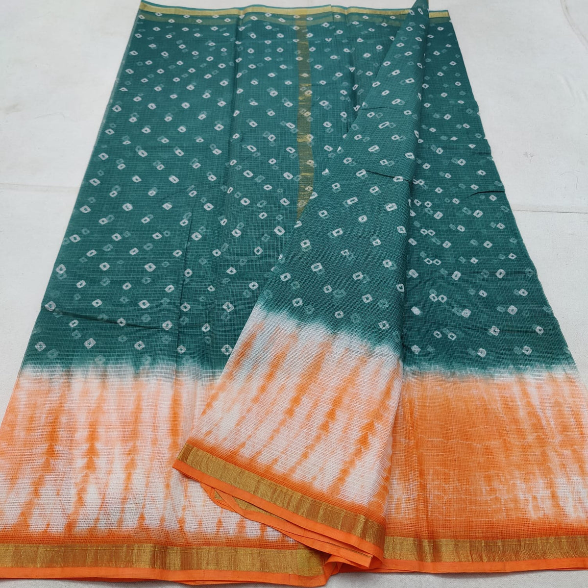 Pure Cotton Kota Doria Hand-Dyed Saree