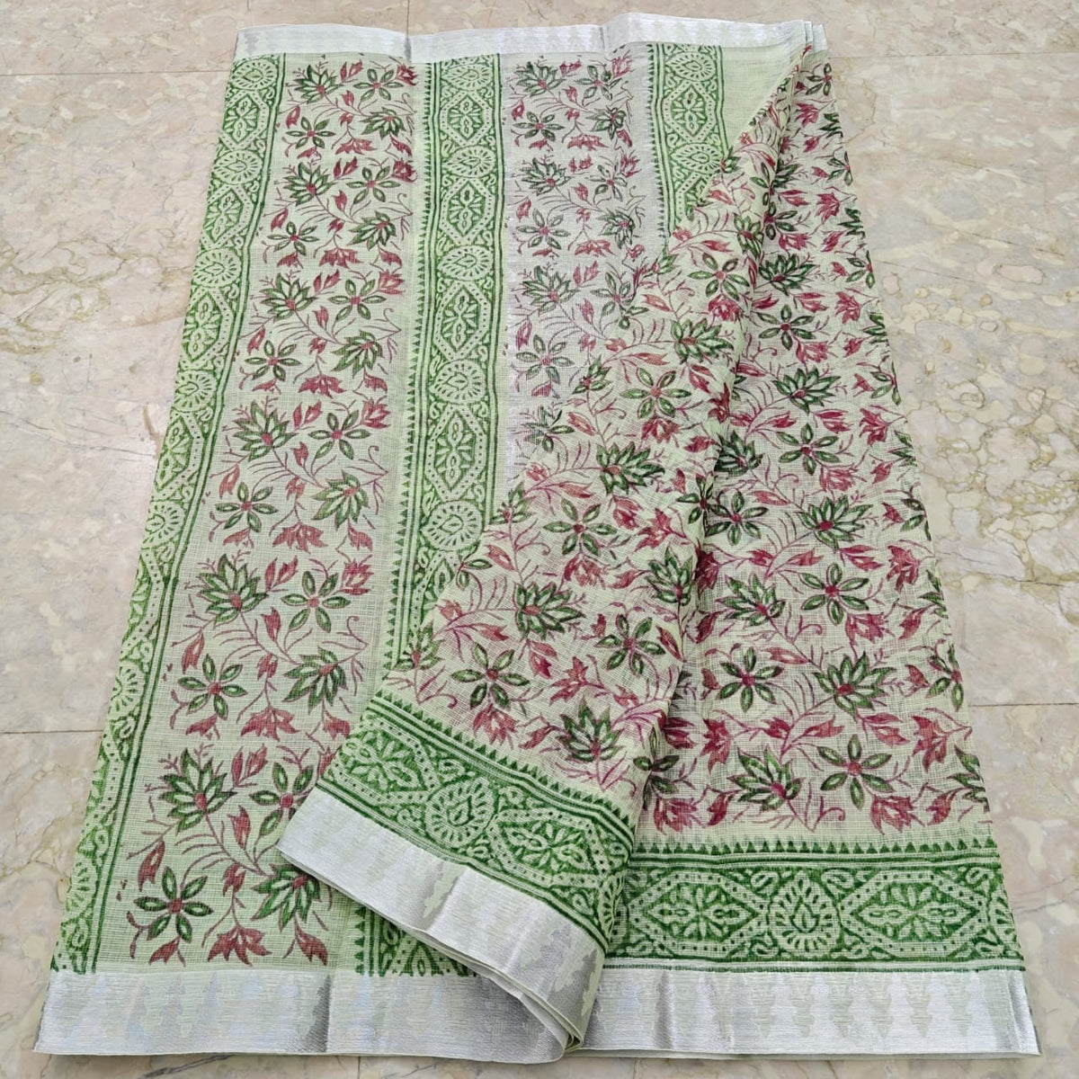 Cotton Kota Hand Block Printed Saree