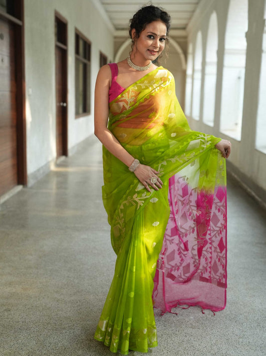Muslin Organza Jamdani Saree