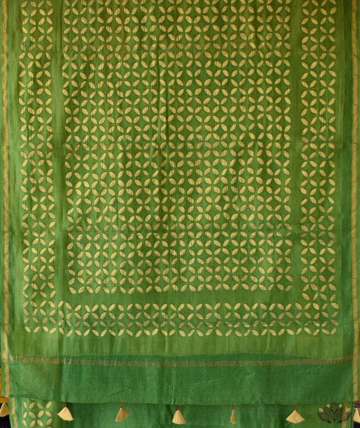 Pure Chanderi Silk Saree with Applique Work