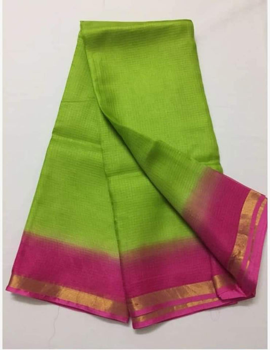 Kota Doria Pure Silk Plain Dyed Saree