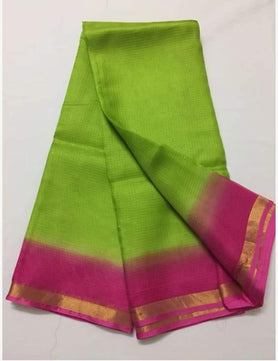 Kota Doria Pure Silk Plain Dyed Saree