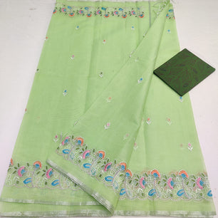 Kota Doria Embroidery Saree