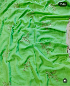 Exclusive Mirror Work Mulmul Cotton Saree