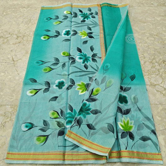 Cotton Kota Hand Brush Paint Saree