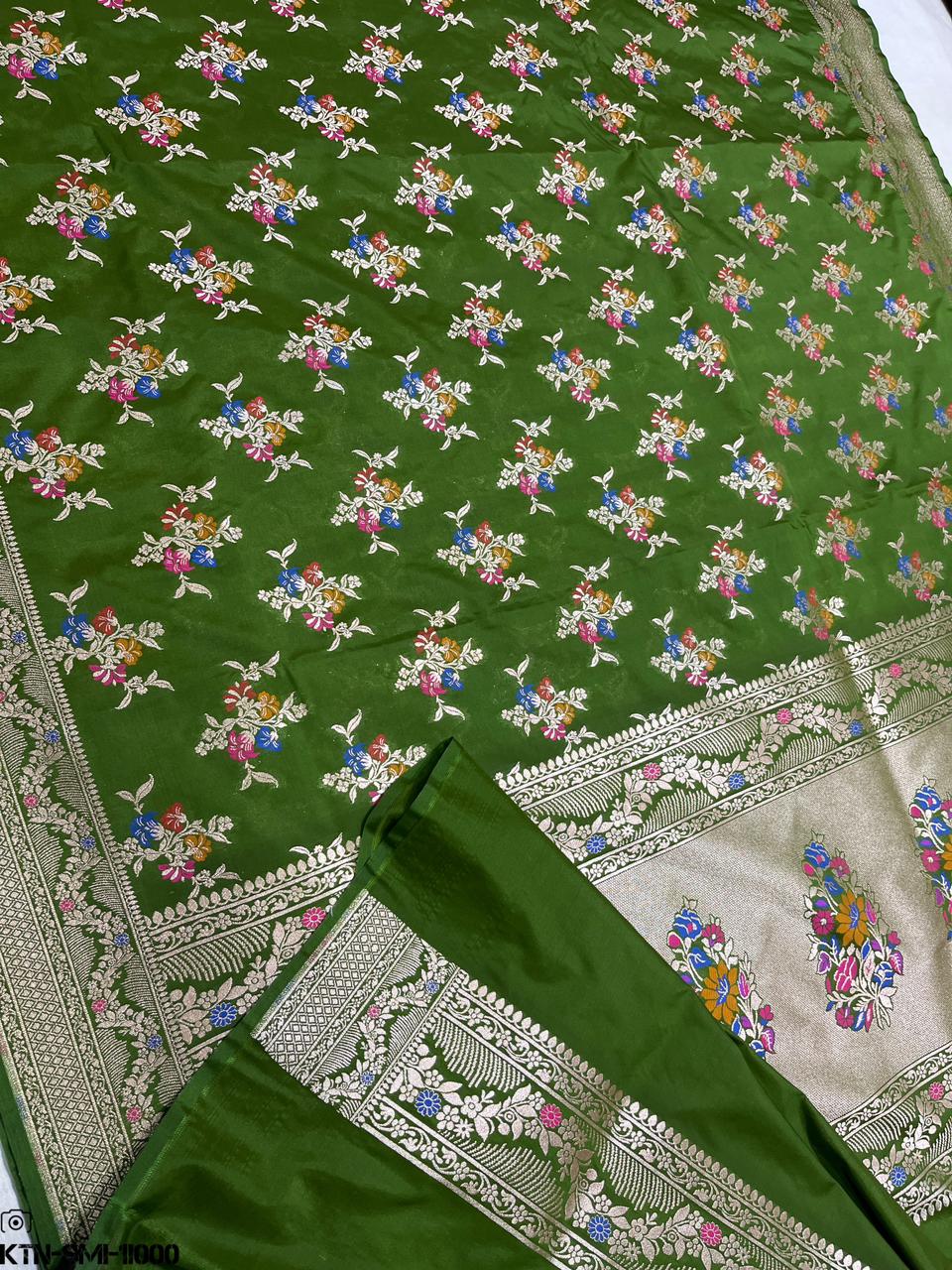 Mashru Meenakari Silk Saree