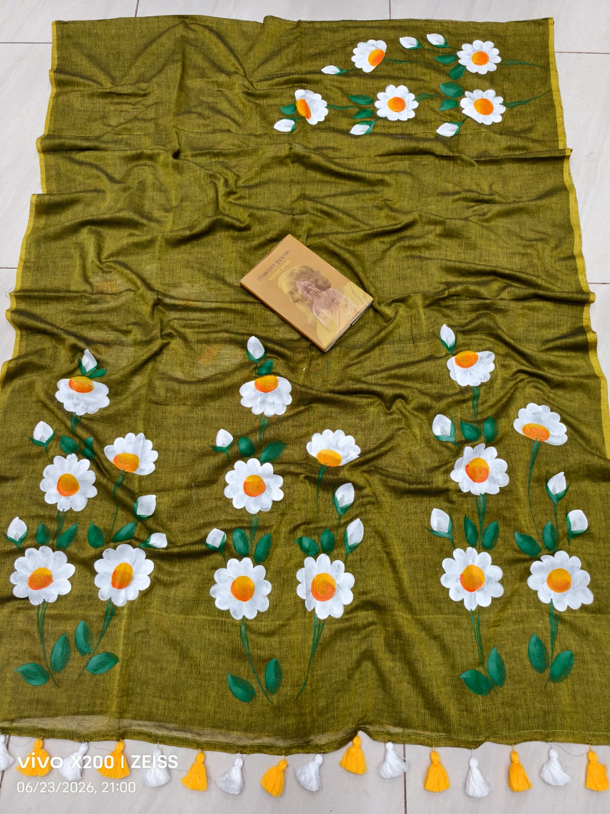Exclusive Hand Painted Mulmul Cotton Saree