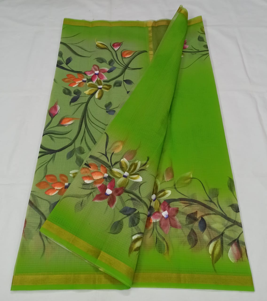 Kota Doria Hand Painting Saree