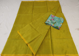 Premium Kota Doria Soft Silk Plain Saree with Embroidery