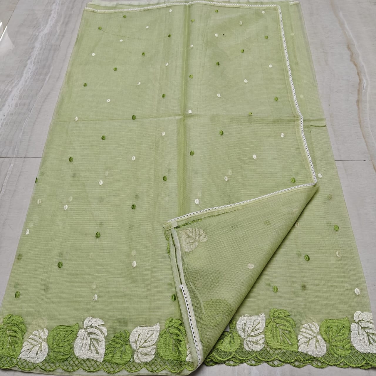 Cotton Kota Embroidery Work Saree