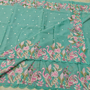 Soft Silk Kota Saree with Embroidery Work