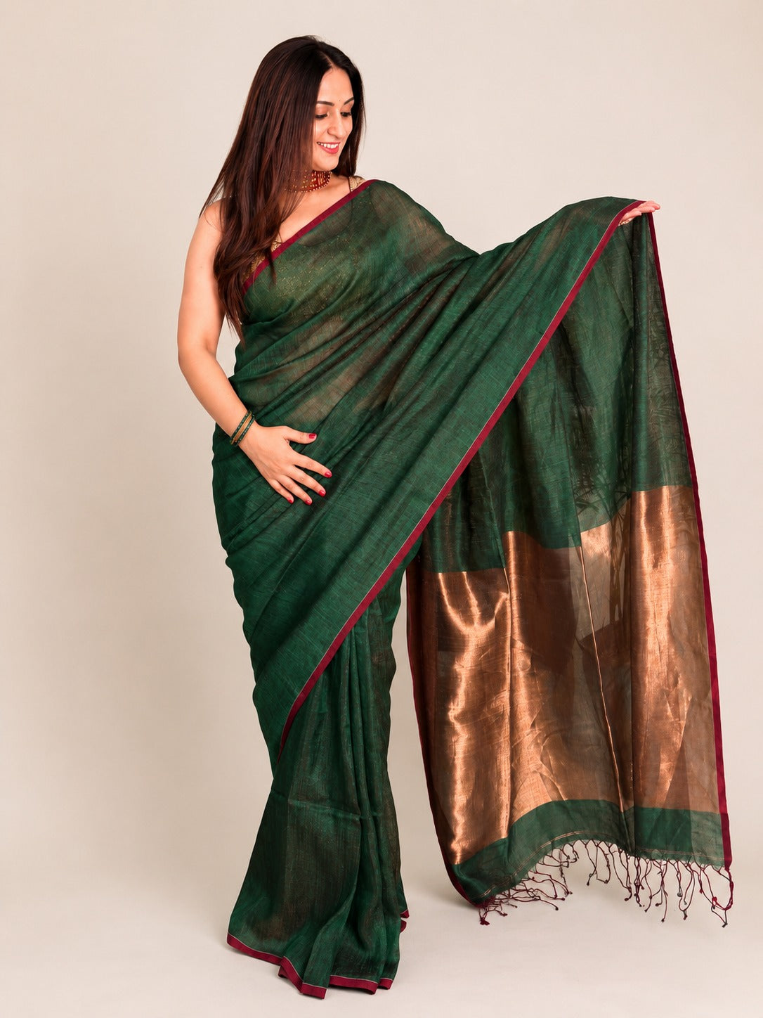Linen Saree