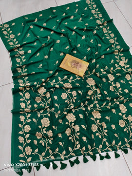 Floral Printed Mulmul Cotton Saree