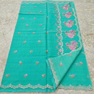 Katan Silk Kota Saree with Embroidery Work