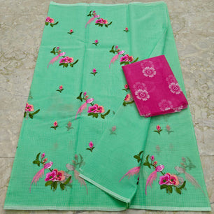Cotton Kota Saree with Embroidery Work