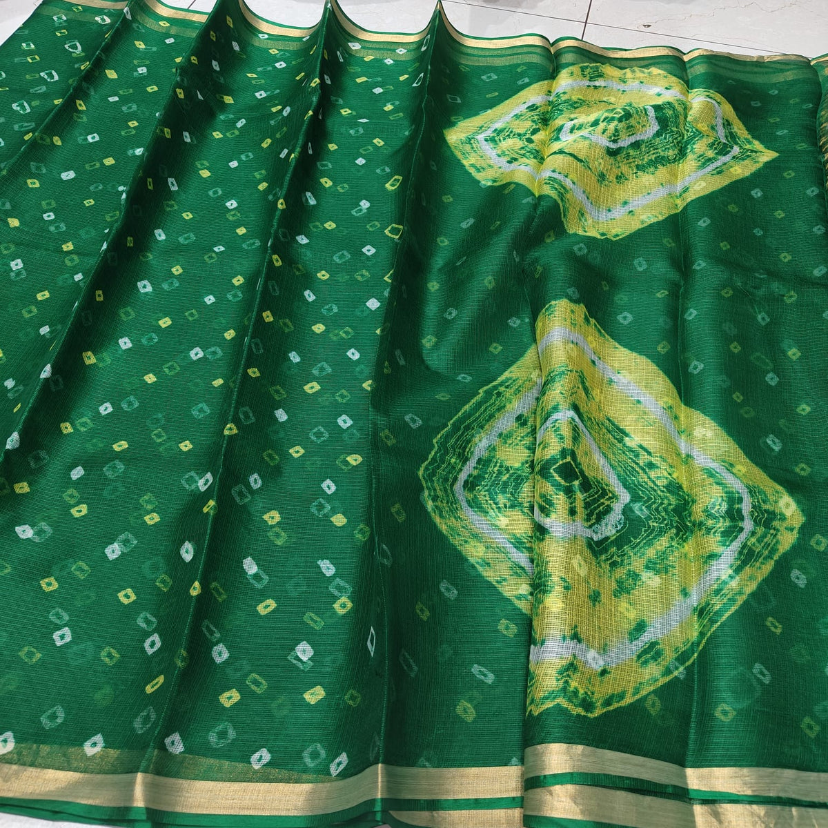Pure Silk Kota Doria Plain Dyed Saree