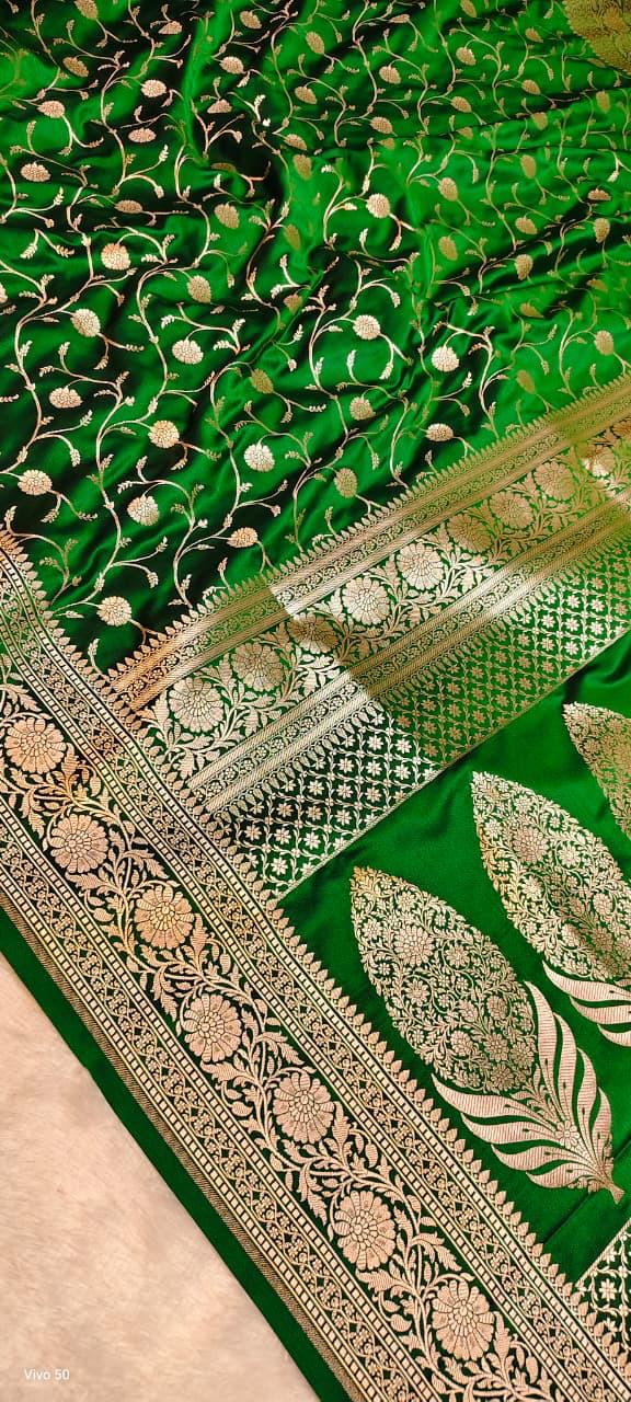 Banarasi Handloom Mashru Katan Soft Silk Saree
