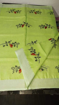 Linen by Linen Saree with Embroidery