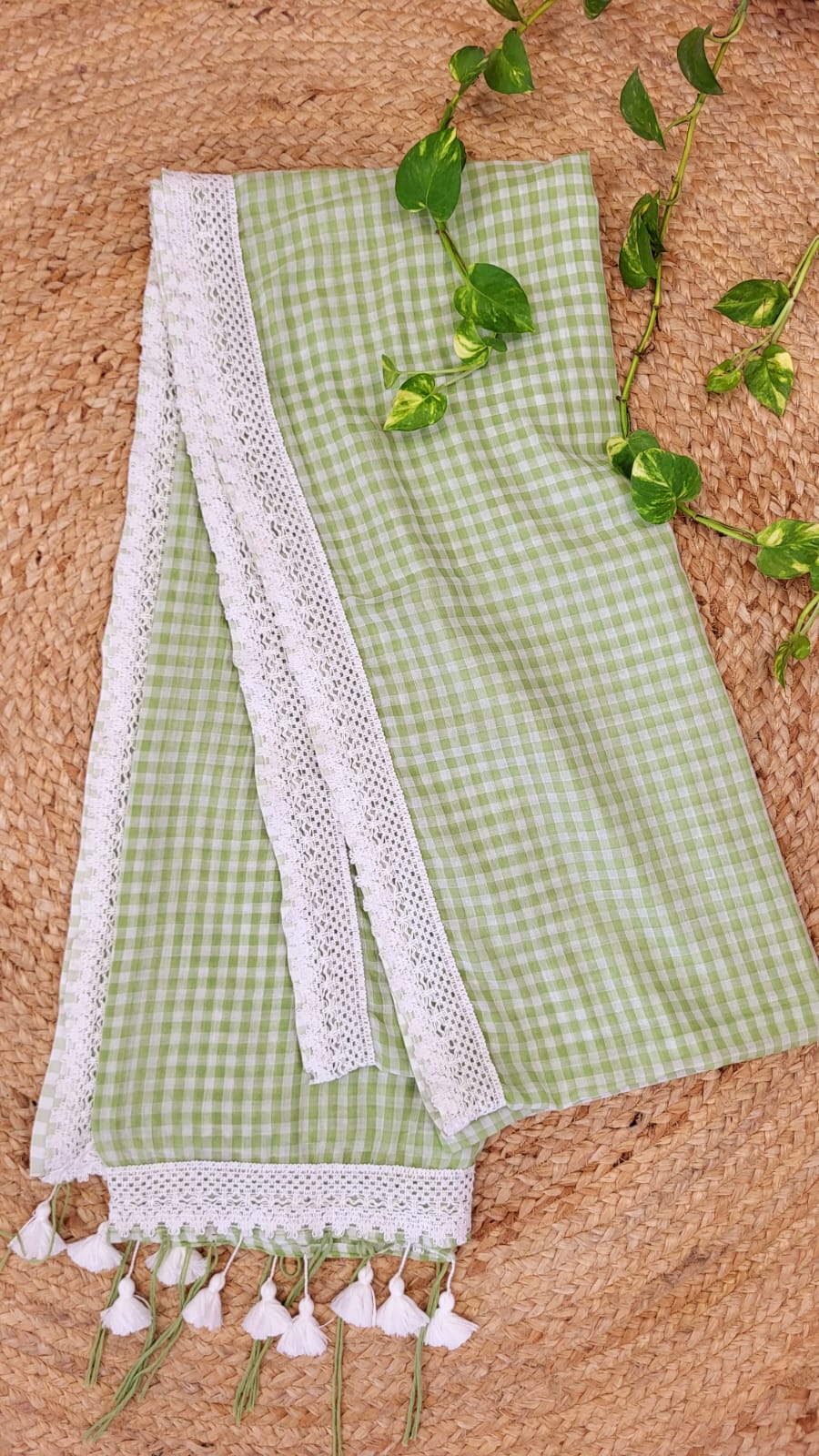 Mulmul Cotton Check Saree