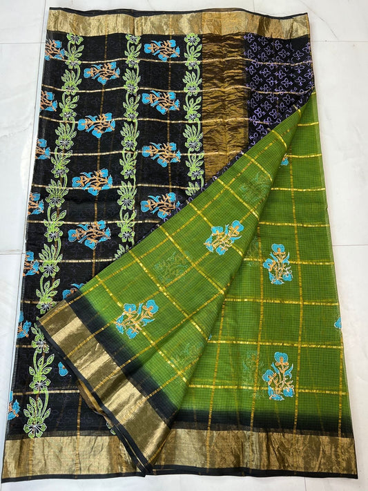 Premium Pure Cotton Kota Doria Printed Saree