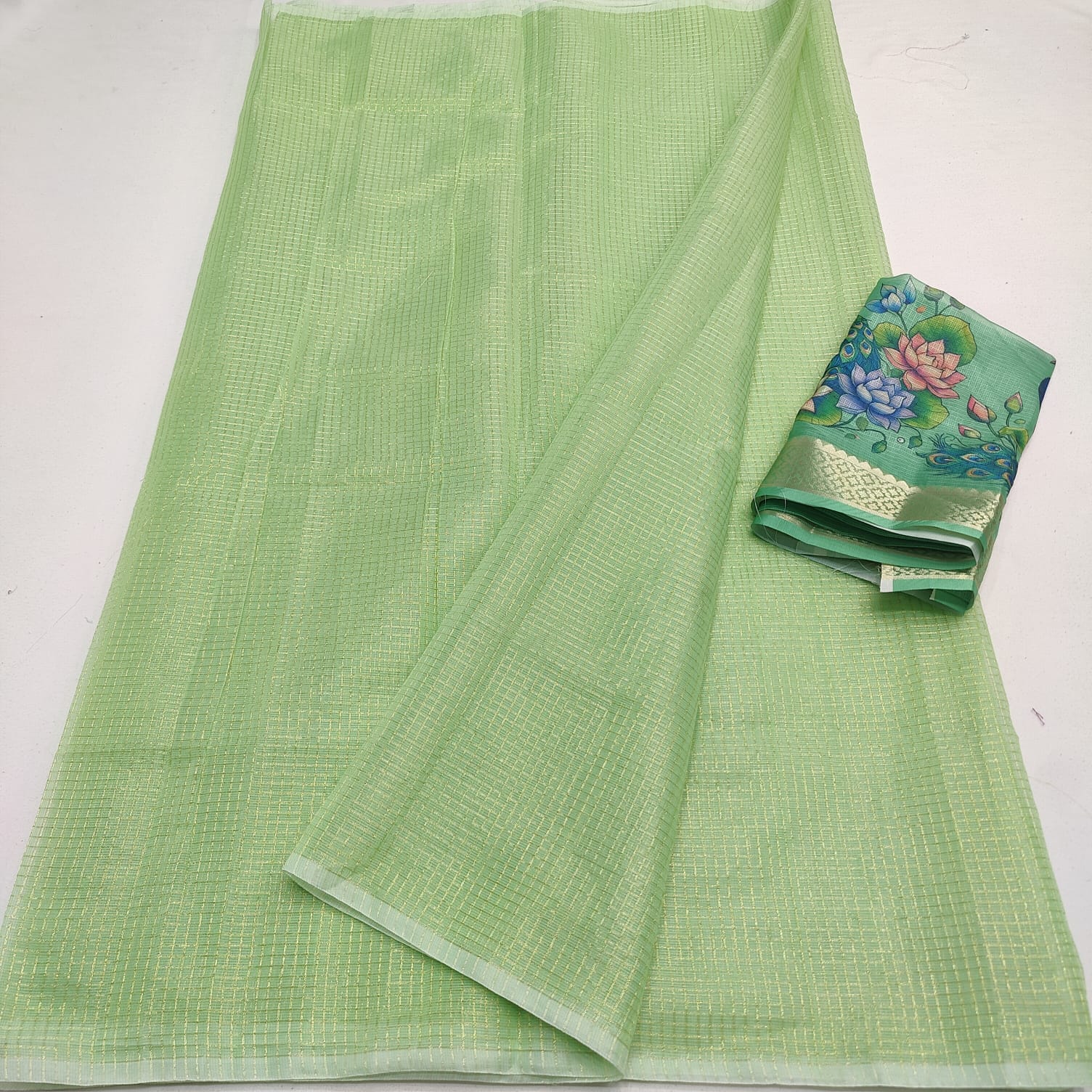 Kota Doria Digital Print Saree