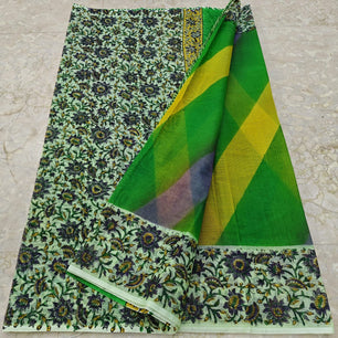 Kota Doria Hand Block Print Saree