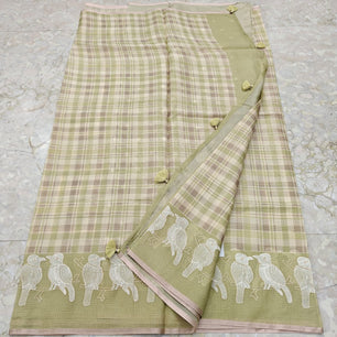 Soft Silk Kota Printed Saree with Embroidery Work