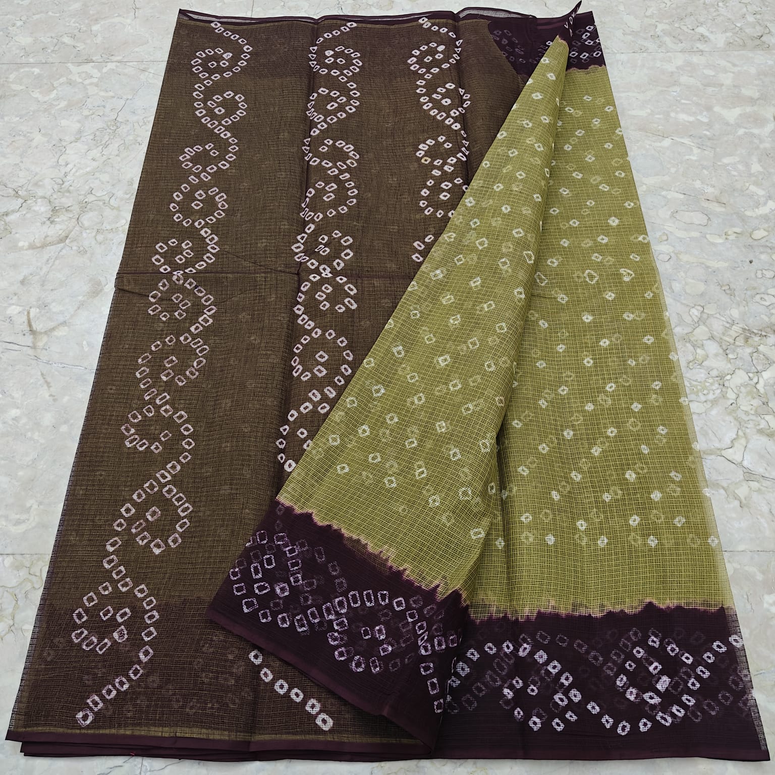 Kota Doria Pure Cotton Hand Tie & Dye Bandhej Saree