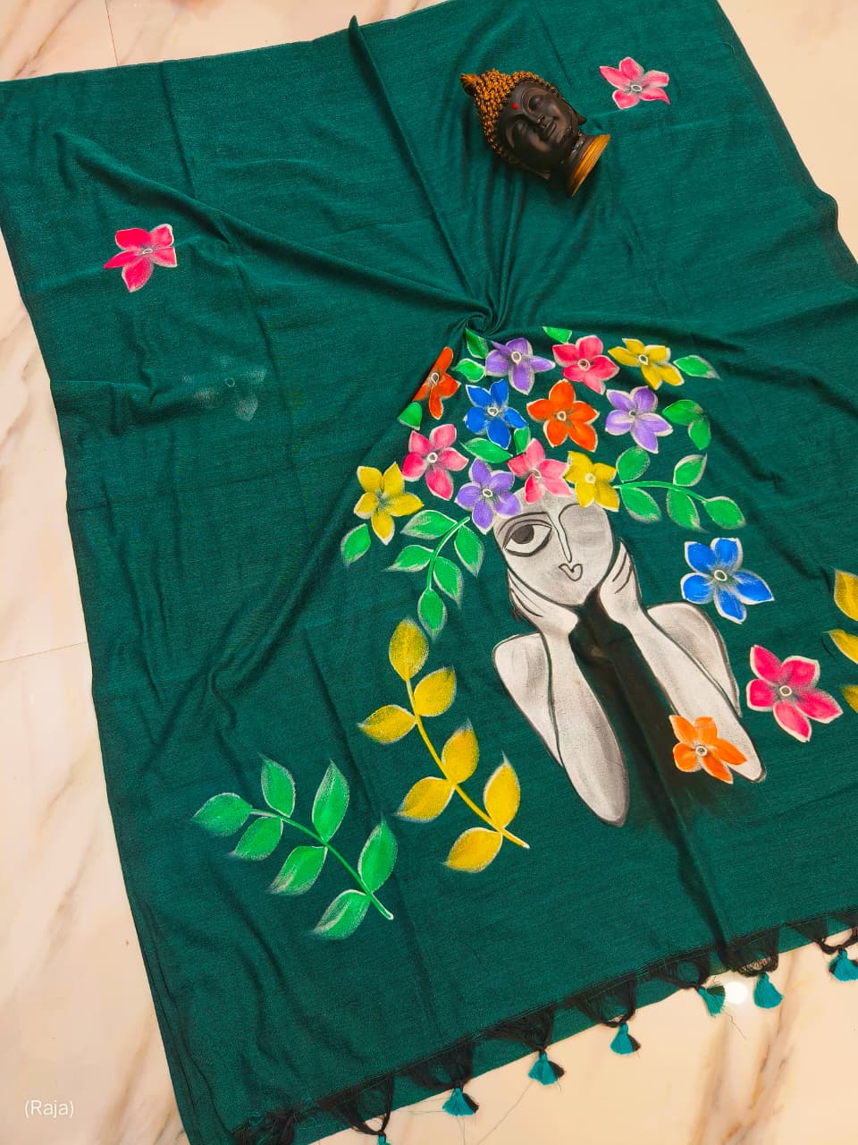 Cotton Saree with Hand Painting