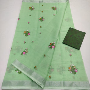 Kota Doria Embroidery Saree